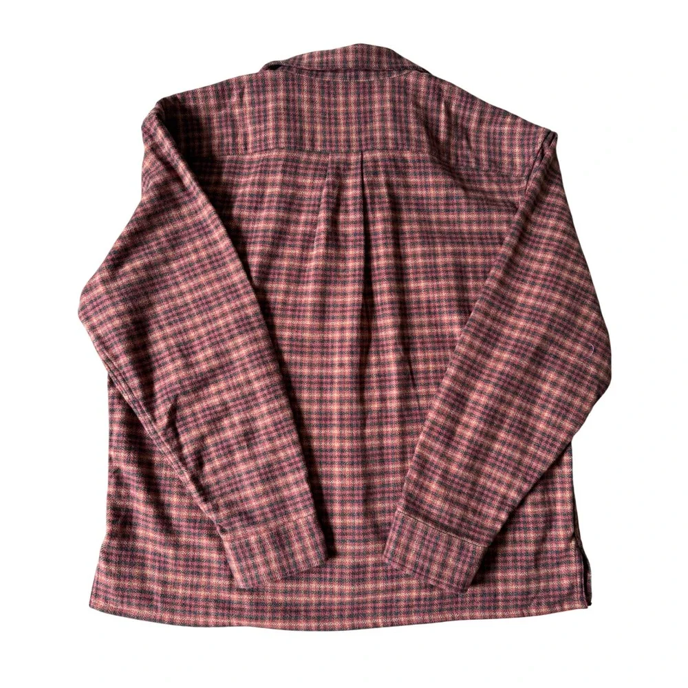 Banana Republic Mens Shirt Overshirt NEW RELAXED FIT FLANNEL Plaid Red Large